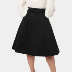 Broeken & Rokken Dames*Jolan - Zomerse Speelse Pompoen & Kat Rok voor Dames Zwart