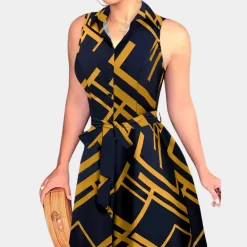 Jurken & Jumpsuits Dames*Jolanta - Luchtige zomerse damesjurk met abstracte print