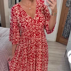 Jurken & Jumpsuits Dames*JOLINE - Zomerse casual V-hals maxi jurk