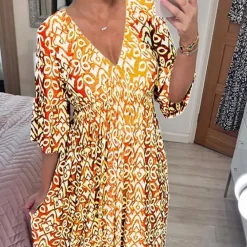 Jurken & Jumpsuits Dames*JOLINE - Zomerse casual V-hals maxi jurk