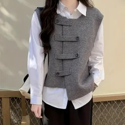 Truien & Vesten Dames*JUDY - Modieus Zomervest voor Dames Grijs