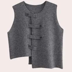 Truien & Vesten Dames*JUDY - Modieus Zomervest voor Dames Grijs