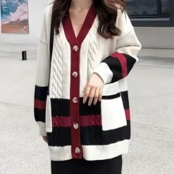 Truien & Vesten Dames*Juliana - Zachte Brei Button-Up Cardigan voor Dames - Lente/Zomer Editie Wit