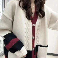 Truien & Vesten Dames*Juliana - Zachte Brei Button-Up Cardigan voor Dames - Lente/Zomer Editie Wit