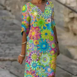 Jurken & Jumpsuits Dames*Juliette - Elegante Zomer Bloemenjurk