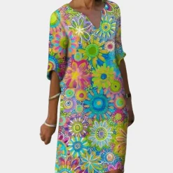 Jurken & Jumpsuits Dames*Juliette - Elegante Zomer Bloemenjurk