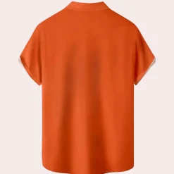 Shirts Heren*Jure - Zomerse Halloween Shirt voor mannen met korte mouwen Oranje