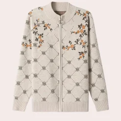 Truien & Vesten Dames*JUSTA - Geraffineerd Gebloemd Zomervest voor Dames Beige