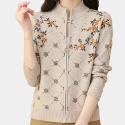 Truien & Vesten Dames*JUSTA - Geraffineerd Gebloemd Zomervest voor Dames Beige