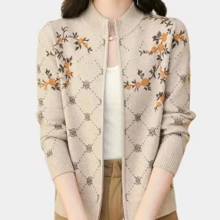 Truien & Vesten Dames*JUSTA - Geraffineerd Gebloemd Zomervest voor Dames Beige