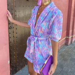 Jurken & Jumpsuits Dames*KAHLANI - Stijlvolle v-hals zomer romper