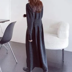 Sets Dames*KALEA - Luchtige Gebreide Dames Set met Rok voor Zomer Donkergrijs