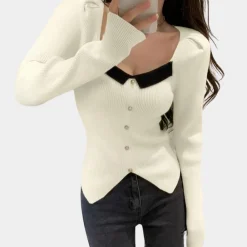 Truien & Vesten Dames*KAREN - Geraffineerde Zomertrui voor Dames Wit