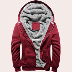 Jassen Heren*Kari - Stijlvolle pluchen herenjas met capuchon voor de zomer