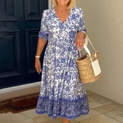 Jurken & Jumpsuits Dames*KARLA - Elegante zomerjurk met v-hals