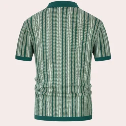 Shirts Heren*Kaspar - Gestreept gebreid zomer overhemd voor heren