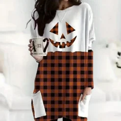 Truien & Vesten Dames*Kata - Trendy Plus Size Zomerse Halloween Pullover voor Dames Wit