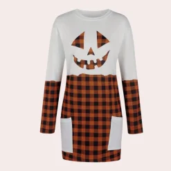 Truien & Vesten Dames*Kata - Trendy Plus Size Zomerse Halloween Pullover voor Dames Wit