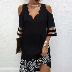 Jurken & Jumpsuits Dames*Kataryna - Elegante Koudschouder Zomerjurk met Kanten