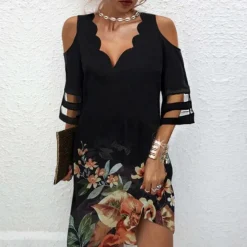 Jurken & Jumpsuits Dames*Kataryna - Elegante Koudschouder Zomerjurk met Kanten