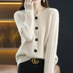 Truien & Vesten Dames*KATE - Luchtig wollen vest met knopen voor dames - Perfect voor de lente en zomer