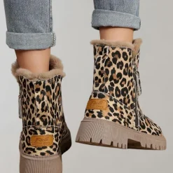 Damesschoenen*Kathy - Luchtige dameslaarzen met print voor de zomer Luipaard