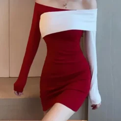 Jurken & Jumpsuits Dames*KENDALL - Geraffineerde Lange Mouw Zomerjurk voor Dames Rood