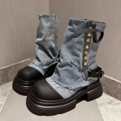 Damesschoenen*KEONA - Stijlvolle Denim Laarzen voor Dames - Perfect voor de Zomer