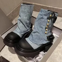 Damesschoenen*KEONA - Stijlvolle Denim Laarzen voor Dames - Perfect voor de Zomer