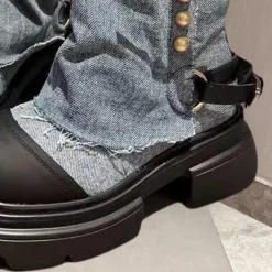 Damesschoenen*KEONA - Stijlvolle Denim Laarzen voor Dames - Perfect voor de Zomer