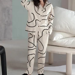 Sets Dames*KIMBERLY - Luxe Zomerse Pyjamaset voor Dames Wit