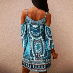 Jurken & Jumpsuits Dames*KINSLEY - Stijlvolle zomerse mini jurk Blauw