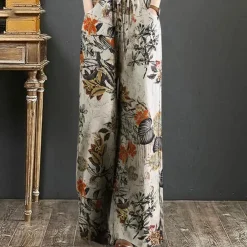 Broeken & Rokken Dames*Kirsi - Elegante wijde zomerbroek met bloemenprint