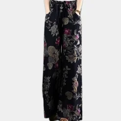 Broeken & Rokken Dames*Kirsi - Elegante wijde zomerbroek met bloemenprint