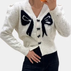 Truien & Vesten Dames*Kitarni - Dames Vest met Speels Strik Design voor de Zomer Wit