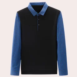 Shirts Heren*Kjell - Trendy zomers herenoverhemd met gestreepte kraag en mouwen