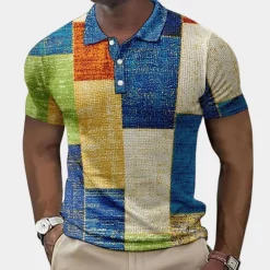 Shirts Heren*Kleurrijk zomers herenpoloshirt