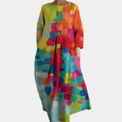 Jurken & Jumpsuits Dames*Kleurrijke zomerse casual damesjurk