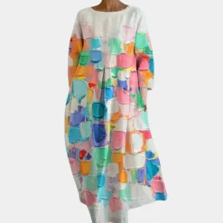 Jurken & Jumpsuits Dames*Kleurrijke zomerse casual damesjurk