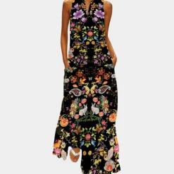 Jurken & Jumpsuits Dames*Kleurrijke zomerse damesjurk