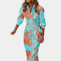 Jurken & Jumpsuits Dames*Kleurrijke zomerse damesjurk