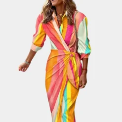 Jurken & Jumpsuits Dames*Kleurrijke zomerse damesjurk