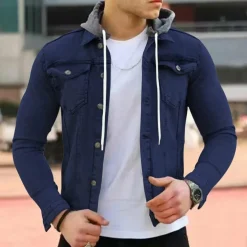 Shirts Heren*KORATH - Zomerse denim hoodie shirt