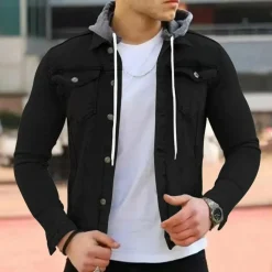 Shirts Heren*KORATH - Zomerse denim hoodie shirt