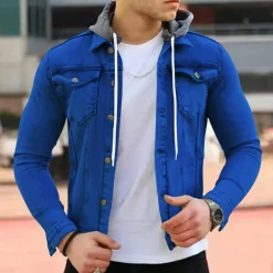 Shirts Heren*KORATH - Zomerse denim hoodie shirt