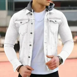 Shirts Heren*KORATH - Zomerse denim hoodie shirt