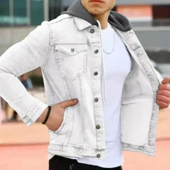 Shirts Heren*KORATH - Zomerse denim hoodie shirt