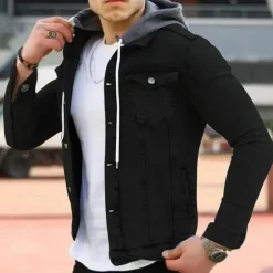 Shirts Heren*KORATH - Zomerse denim hoodie shirt