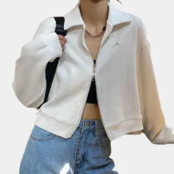 Jassen Dames*Kort damesjack met rits voor de zomer