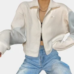 Jassen Dames*Kort damesjack met rits voor de zomer